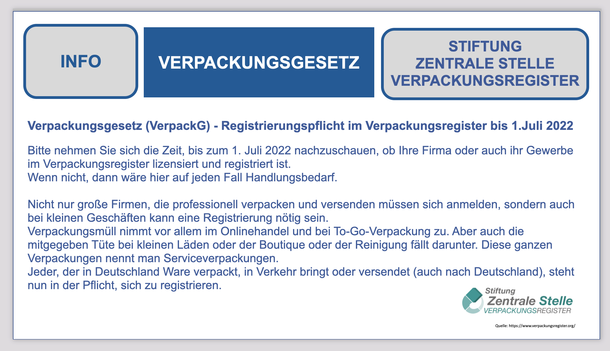Verpackungsgesetz (VerpackG) - Registrierungspflicht im Verpackungsregister bis 1.Juli 2022 BF-DE-Verpackungsgesetz-Juli2022-Verpackungsregister-LUCID-BMUV-Serviceverpackung-Transport-Entsorgung-Verpackung-Versand-Logistik-Lithiumzellen-Lithiumbatterien