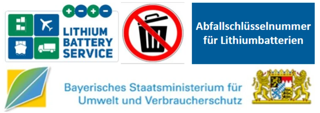 Abfallschlüsselnummer für Lithiumbatterien