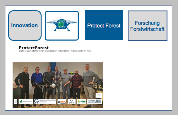 Projekt PROTECT FOREST - Schutz gegen den Borkenkäfer mit Drohnen der Firma Cadmic GmbH