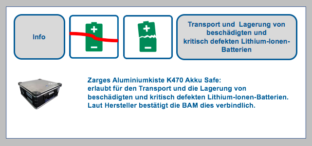 Zarges K470 Akku Safe - Endlich eine Verpackungslösung für defekt/beschädigte und sicherheitskritisch defekte Lithium-Zellen und Lithium-Batterien BF-DE-Zarges-Batterie-Box