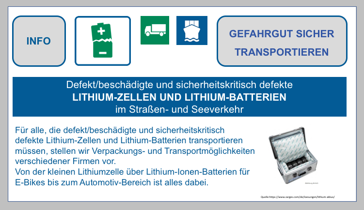 Gefahrgut sicher transportieren-Defekt/beschädigte und sicherheitskritisch defekte Lithium-Zellen und Lithium-Batterien BF-DE-Defekt-bescha-digt-sicherheitskritisch-Lithiumzellen-Lithiumbatterien-Transportboxen-Versand