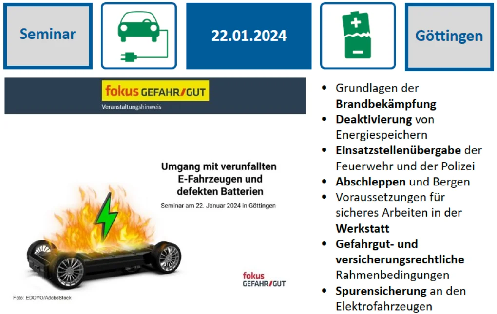 Umgang mit verunfallten E-Fahrzeugen und defekten Batterien 2024-01-03 verunfallte E-Fahrzeuge de