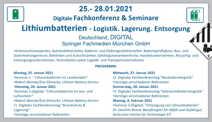 BF-DE-Digitale-Fachkonferenz-Seminar-Lithiumbatterien-Logistik-Lagerung-Entsorgung-Springer-Fachmedien-Digital-Brandschutz-Transport-Verpacken-Neubatterielogistik-Gebrauchtbatterie