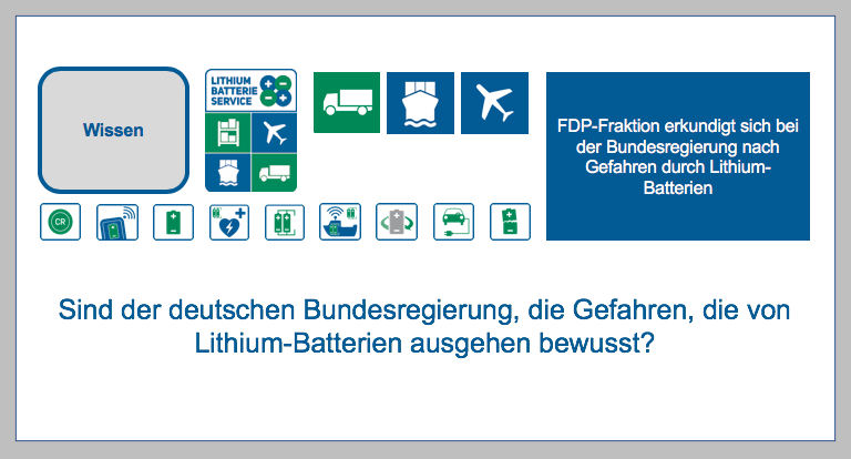 FDP-Fraktion erkundigt sich nach Gefahren durch Lithium-Batterien unter anderem als Abfall und auch in bundesdeutschen Haushalten BF-DE-FDP-Anfrage-LithiumBatterien-Gefahren