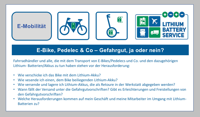 E-Bike, Pedelec & Co – Gefahrgut, ja oder nein?