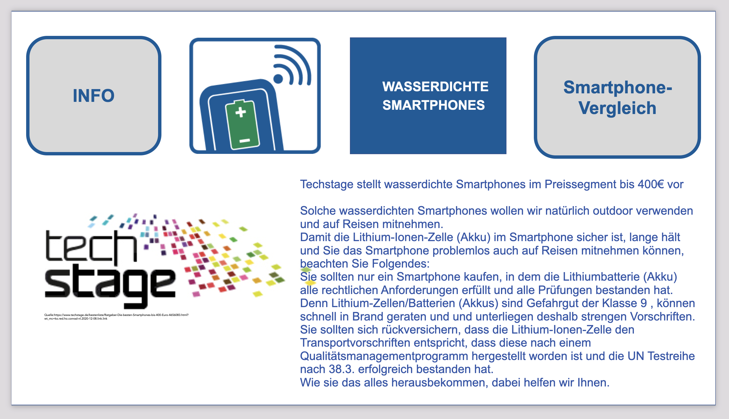 Techstage stellt Wasserdichte Handys bis 400 Euro vor.