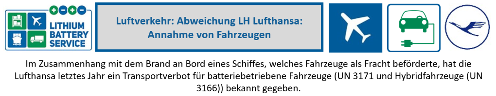 Luftverkehr: Abweichung LH Lufthansa: Annahme von Fahrzeugen