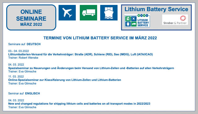 TERMINE VON LITHIUM BATTERY SERVICE IM MÄRZ 2022 BF-DE-ma-rz2022-seminar-lithiumbatteryservice-versand-transport-lithiumzellen-lithiumbatterien-logistik-strassenverkehr-seeverkehr-luftverkehr-schienenverkehr-neuerungen-a-nderunge