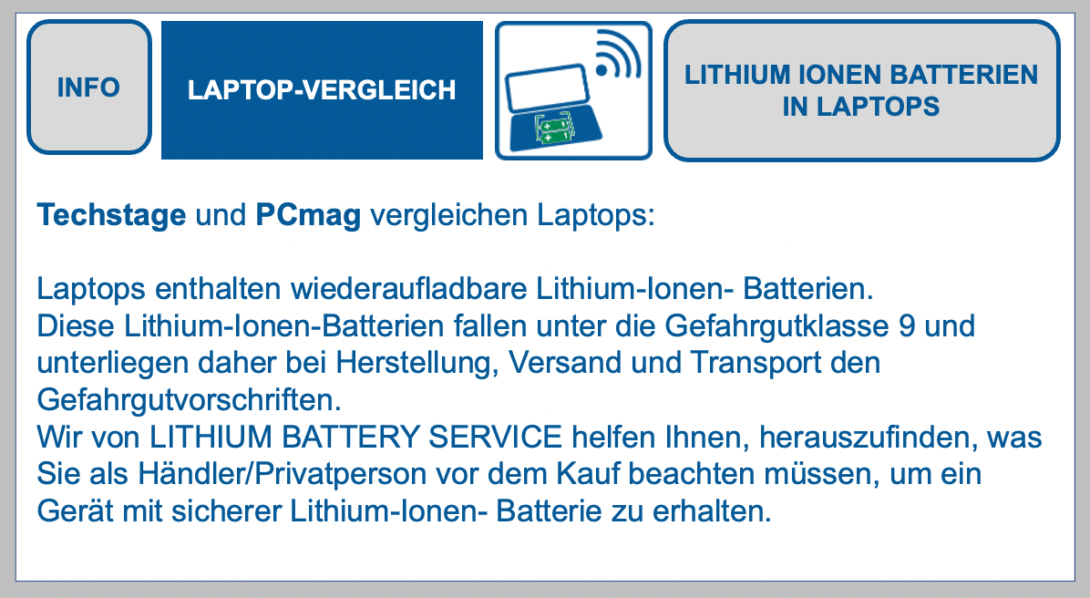 Lithium Ionen Batterien in Laptops
