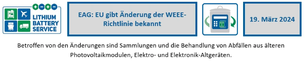 EAG: EU gibt Änderungen der WEEE-Richtlinie bekannt