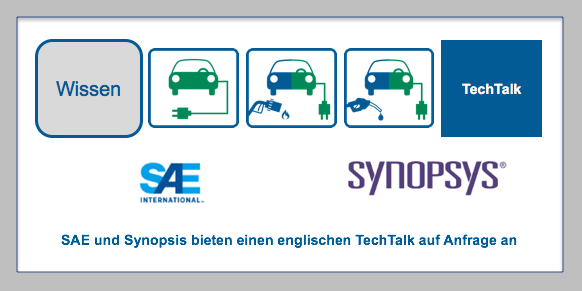 SAE und Synopsis bieten einen englischen TechTalk für Hybrid- und Elektro-Fahrzeuge auf Anfrage an. Referenten: Nicolas Brown und Moderatorin Lisa Arrigo. BF-DE-Techtalk-SAE