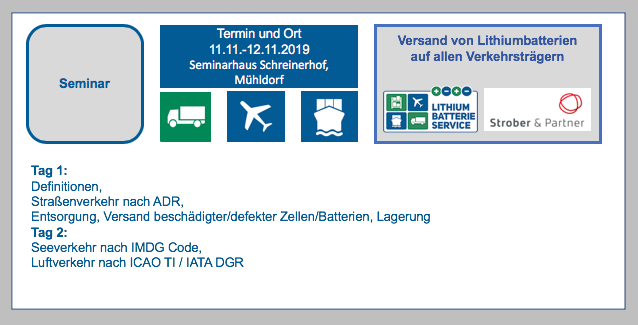 Seminar Lithium-Batterie-Einweisung- Versand von Lithiumbatterien auf allen Verkehrsträgern am 11.11. - 12.11.2019 BF-DE-Seminar-11-11-12-11-19