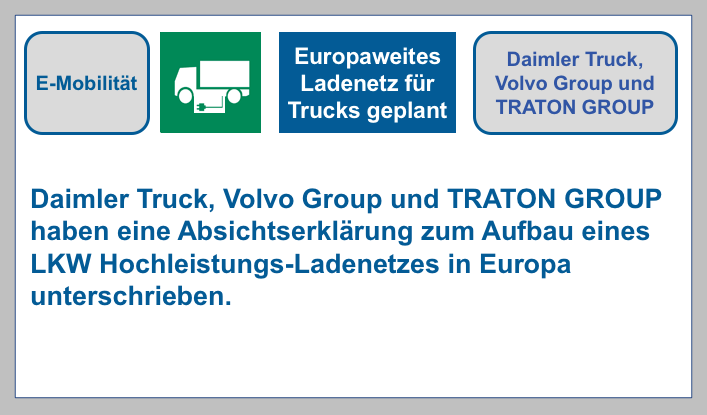 E-Mobilität - Ladenetz nicht nur für Autos sondern auch für LKW und Reisebus für einen zukünftig nachhaltigeren Güterverkehr. BF-DE-Hochleistungsladenetz-LKW-emobilita-t-lithiumzellen-lithiumbatterien-transport-versand-verpacken-ladestation-europa60fed387f29e1