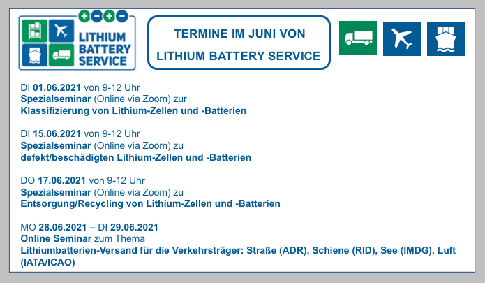BF-DE-Seminare-Juni-lithiumzellen-lithiumbatterien-klassifizierung-defekt-bescha-digt-entsorgung-recycling-gefahrgut-un38 3pru-fungszusammenfassung-gefa-hrdungsbeurteilung-verpacke